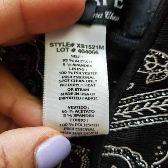 Xscape by Joanna Chen Paisley Sparkle Mandarin Collar Jacket XL - Picture 7 of 7